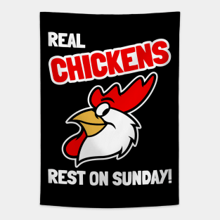 Real Chickens Rest On Sunday Tapestry