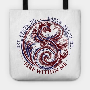 Sky Above Me Earth Below Me Fire Within Me - Yin Yang Dragon Swirl Tote