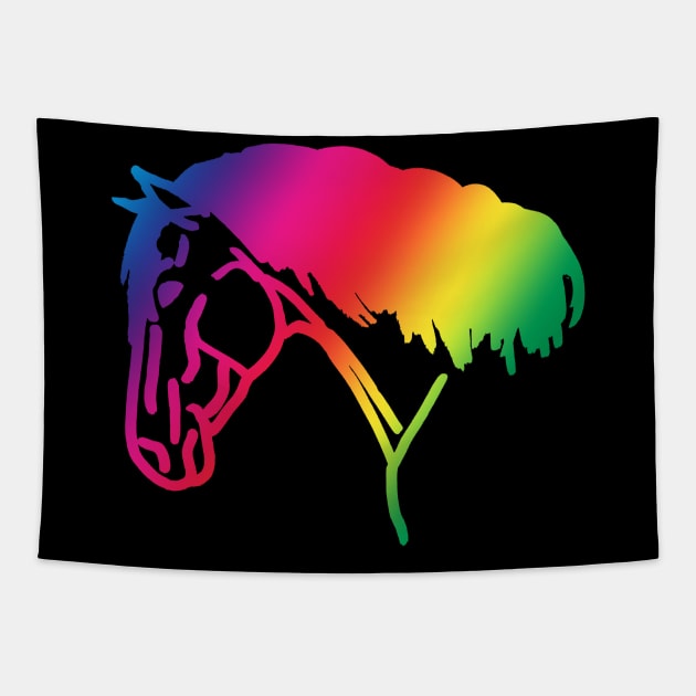 thick mane rainbow Tapestry by Shyflyer