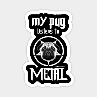 My pug listens to metal Magnet
