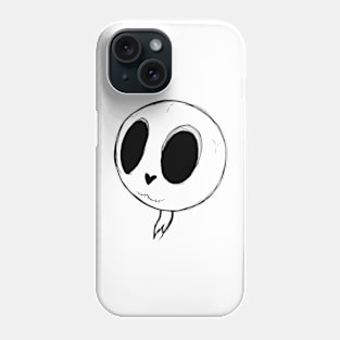 Skeleton Skull Lovable Head - Black Phone Case