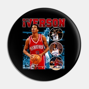 Allen Iverson The Answer Basketball Signature Vintage Retro 80s 90s Bootleg Rap Style Pin