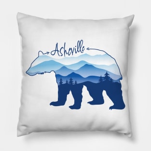 Asheville Blue Ridge Mountains - Black Bear - Blue WB 26 Pillow