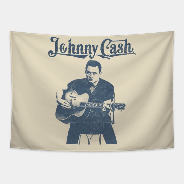 Johnny Cash - Blue Vintage Color Tapestry by Campfire Classic