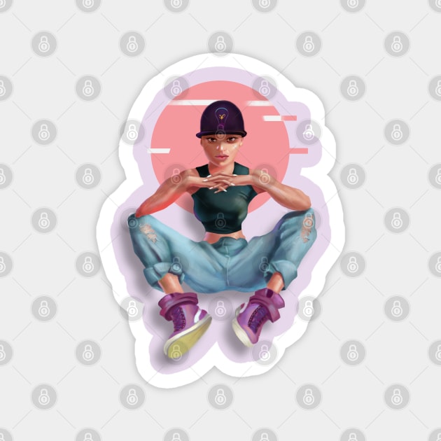 Hip-Hop girl Magnet by SevKo