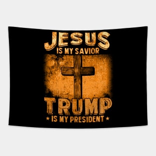 Jesus Is My Savior Trump Is My President Squared 2020 Gifts Tapestry