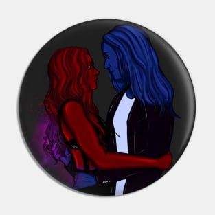 the colors red & blue Pin