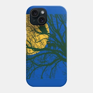 A cat and an owl at night Phone Case