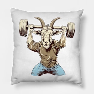 goat at gym Pillow