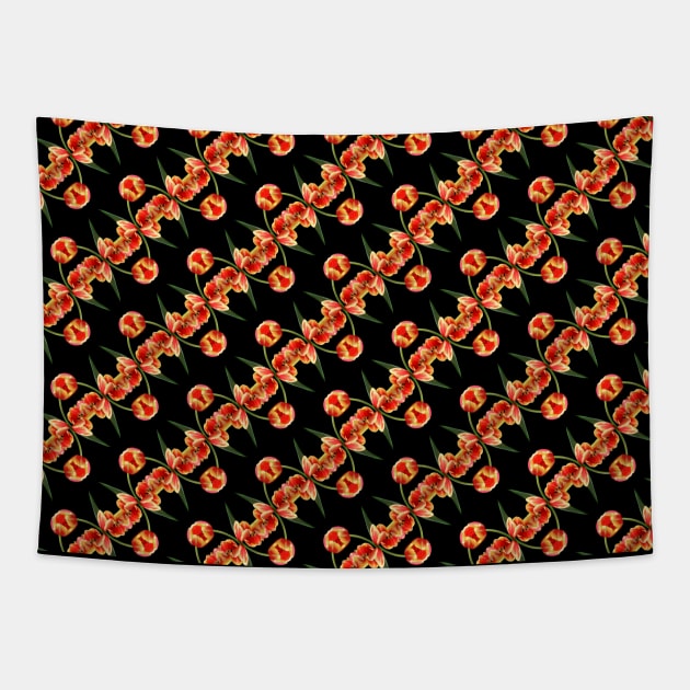 Pattern of tulips Tapestry by Evgeniya