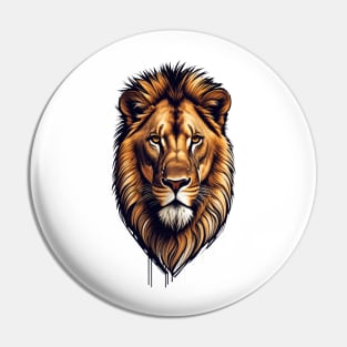 Lion Face Printed Pin