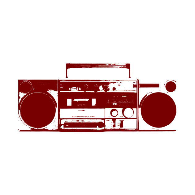 Red Vintage Boom Box Graphic by Spindriftdesigns