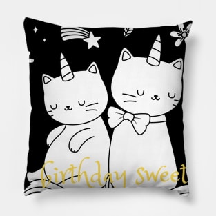 kitty cat unicorn Pillow