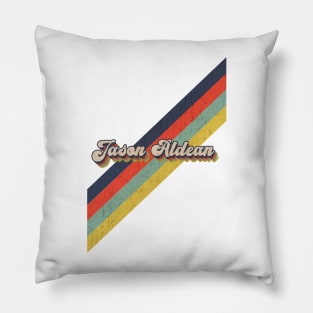 retro vintage color Jason Aldean Pillow