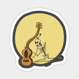 The Skeleton Musician Magnet