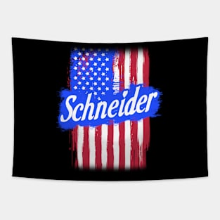 American Flag Schneider Family Gift For Men Women, Surname Last Name Tapestry