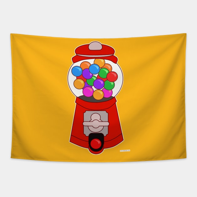 Fun Gumball Machine Cartoon Art Tapestry by Tshirtfort