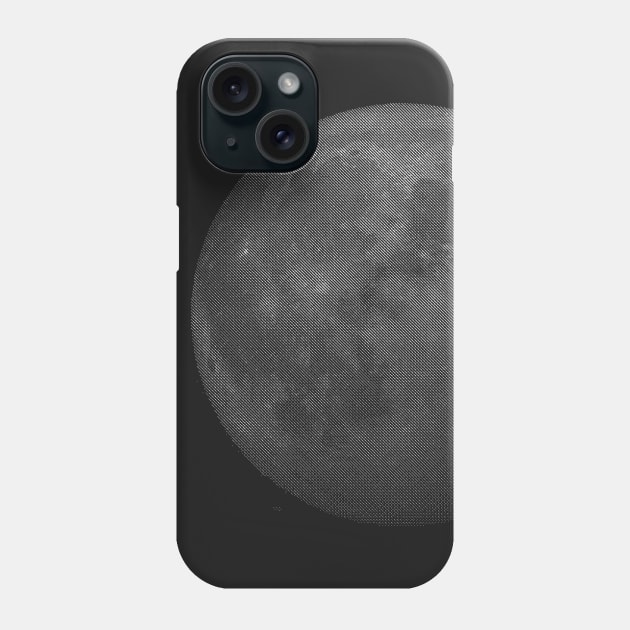 Minimal Moon Mono color Moon Fake 3D Phone Case by pelagio