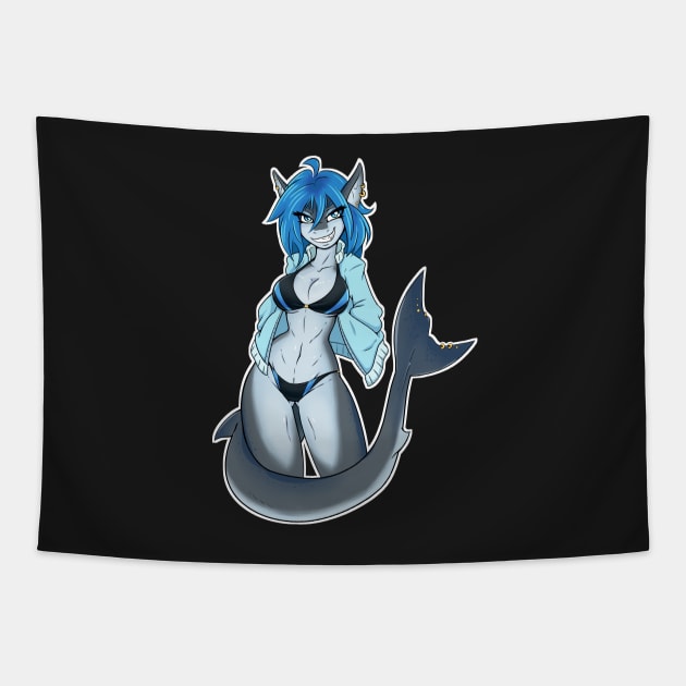 Shark-Girl Erika Tapestry by Ambris