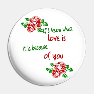 if i know what love is it is because of you Pin