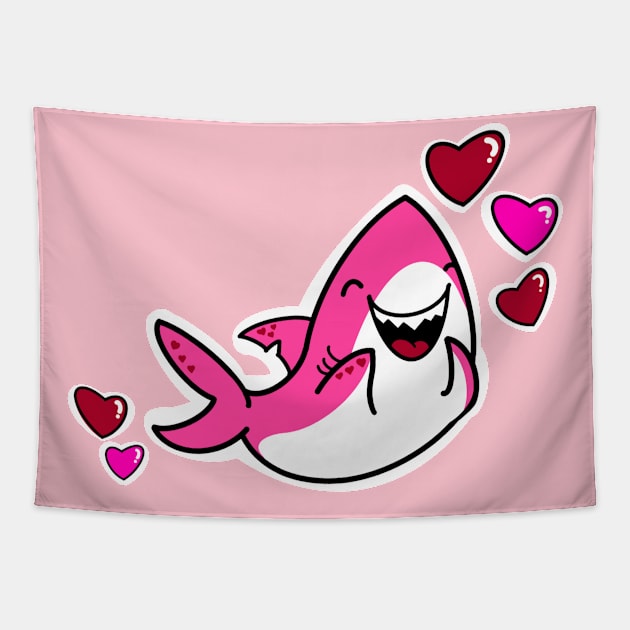 Shark Valentine Tapestry by Impossible Things for You