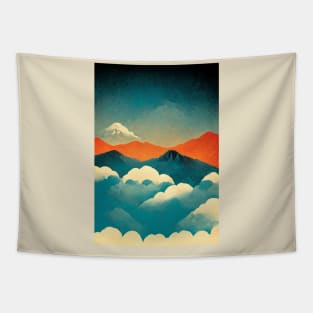 Above Clouds Retro Tapestry