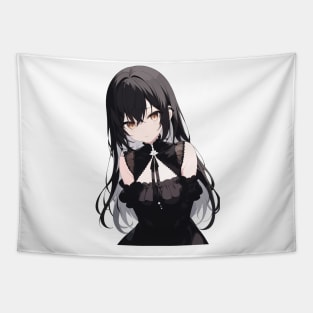 anime girl in black dress Tapestry