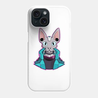 Cyber Cat Punk Illustration T-Shirt Phone Case