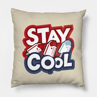 Stay Cool Popsicle Summer Rocket Pop Red White and Blue Pillow