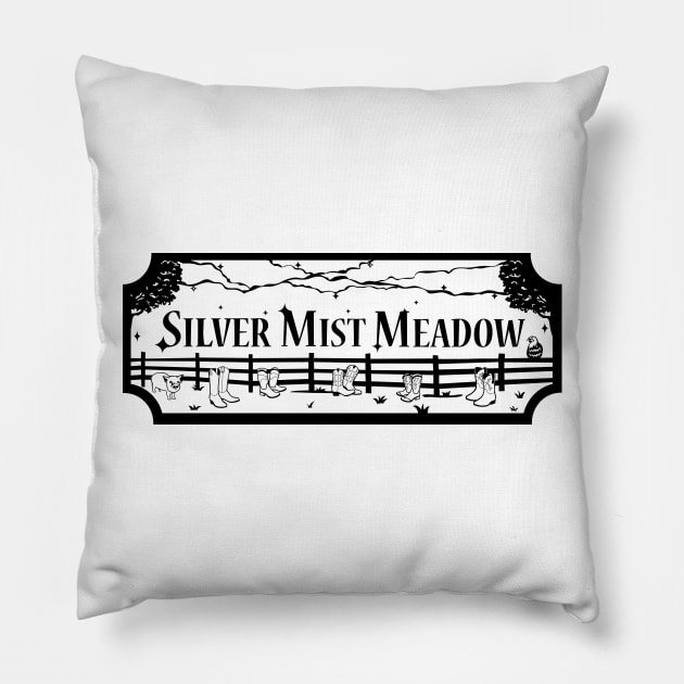 Silver Mist Meadow (Mono) Pillow by KimbasCreativeOutlet