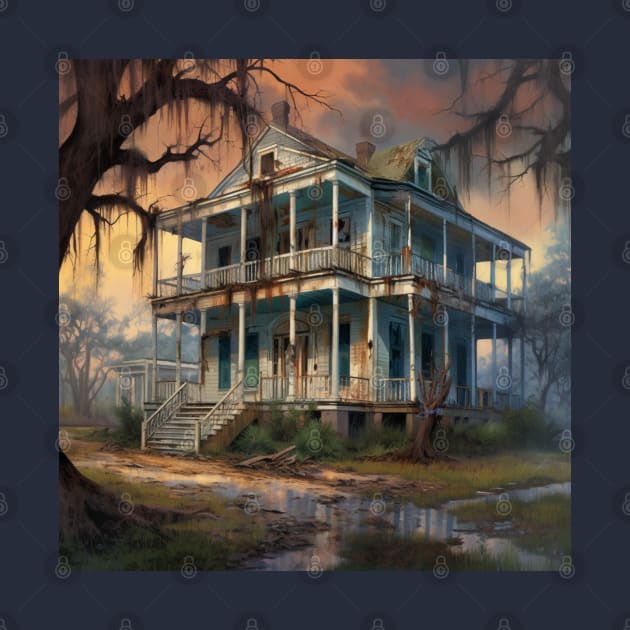 Derelict Plantation House by the Swamp by EpicFoxArt