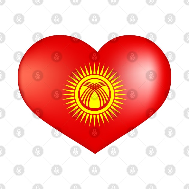Heart with new flag of Kyrgyzstan by designbek