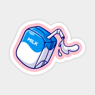 Floating Milk Spilled Cartoon Magnet