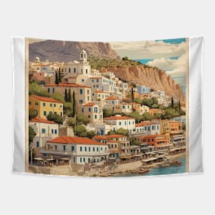 Agios Nikolaos Greece Vintage Tourism Travel Tapestry