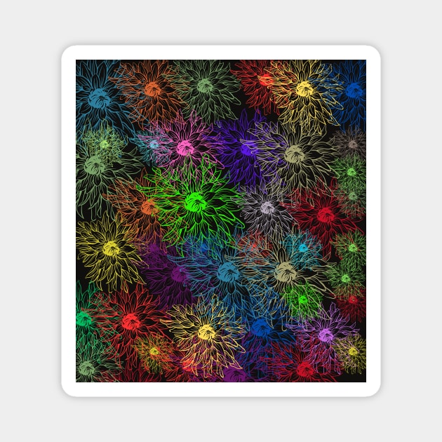 Colorful Flowers Magnet by LAMCREART