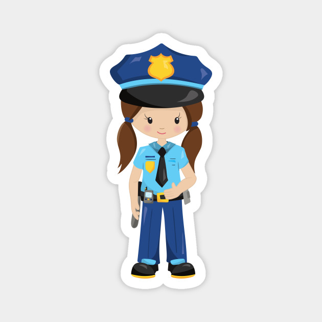 Police Girl, Police Officer, Cop, Brown Hair - Police Girl - Magnet | TeePublic Police Girl, Police Officer, Cop, Brown Hair - Police Girl - Magnet | TeePublic