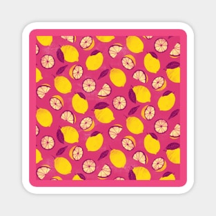 Hot Pink Summer Lemons Magnet