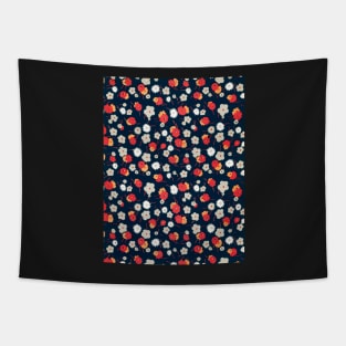 White, gray, pink and red flowers pattern Tapestry