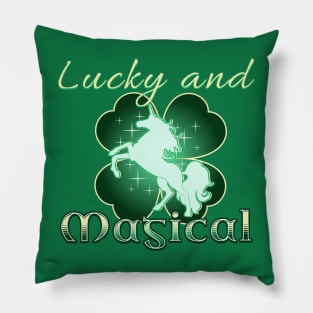 Lucky and Magical Clover Unicorn Pillow