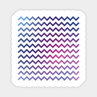 Chevron Stripes in Cool Blue Purple and Pink Gradient Magnet