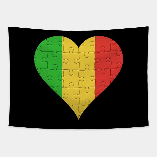 Malian Jigsaw Puzzle Heart Design - Gift for Malian With Mali Roots Tapestry by Country Flags