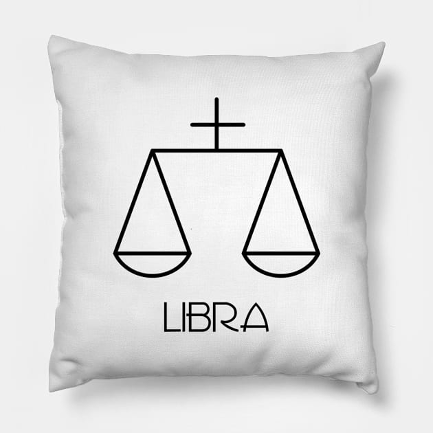 Libra Doodle Line Art Pillow by inotyler