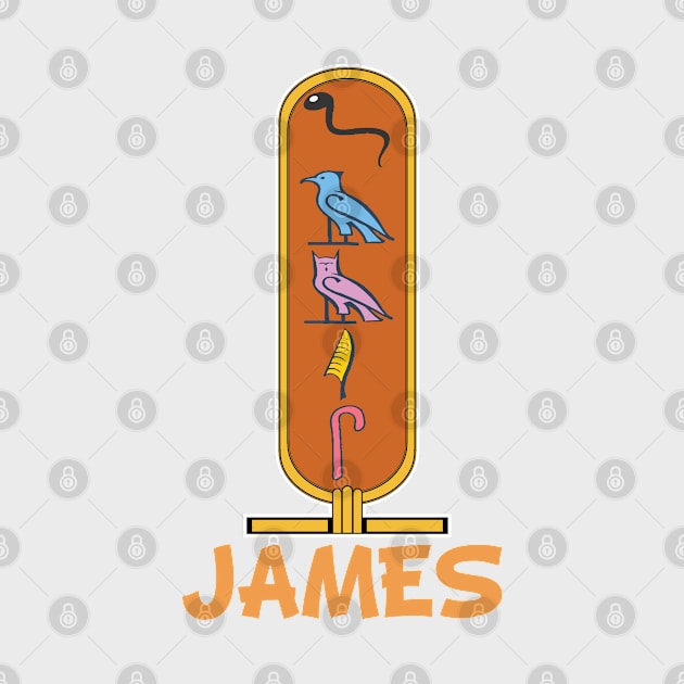 JAMES-American names in hieroglyphic letters-James, name in a Pharaonic Khartouch-Hieroglyphic pharaonic names by egygraphics