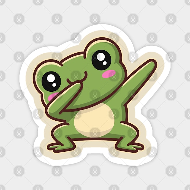 Dabbing Frog Funny Kawaii Dancing Toad Lover Magnet by Cuteness Klub