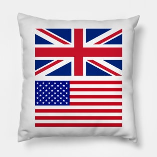 USA and Uk Flag Pillow