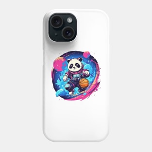 Panda playing basketball in space Phone Case