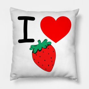 I Heart Strawberry Pillow