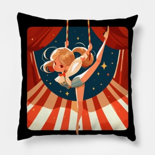 Circus show on flying trapeze Pillow