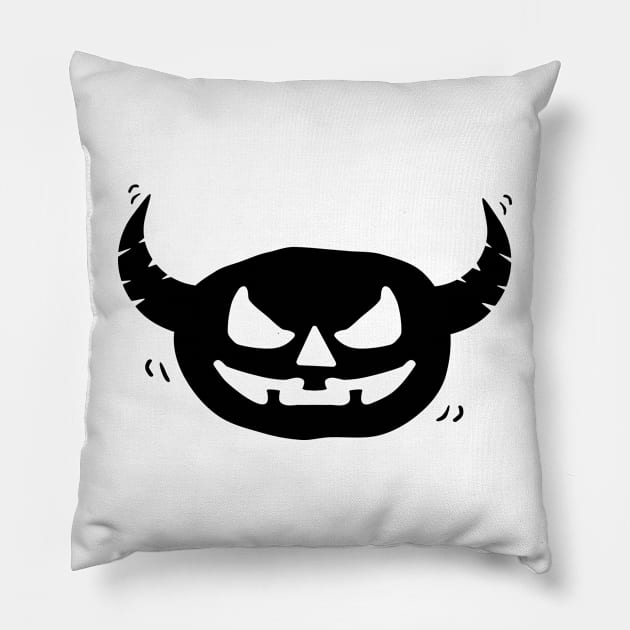 horned pumpkin for halloween theme Pillow by bloomroge