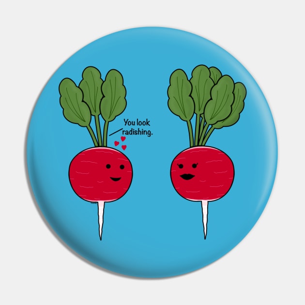 Radish Love Pin by Coconut Moe Illustrations